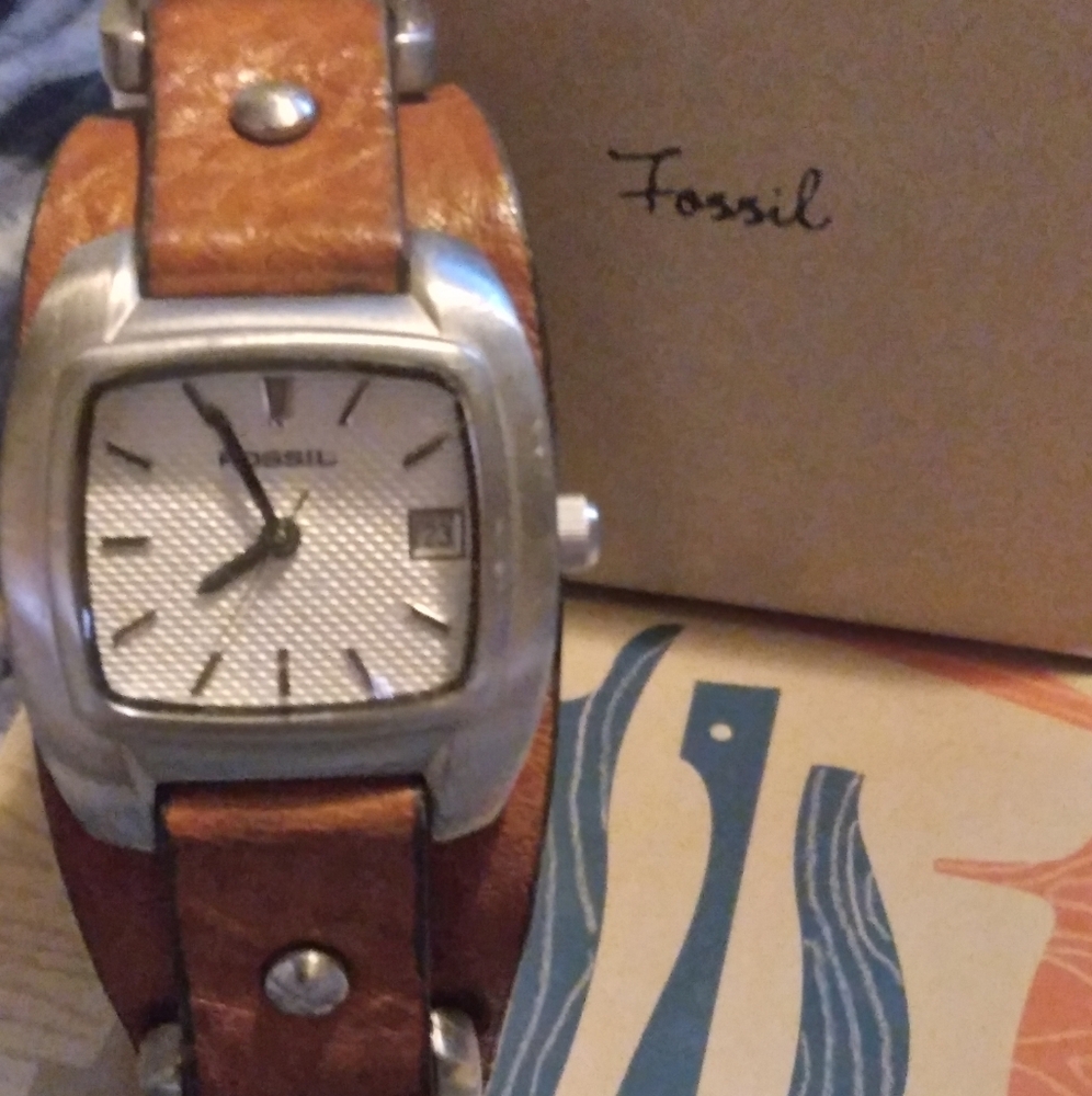 Women's leather Fossil watch